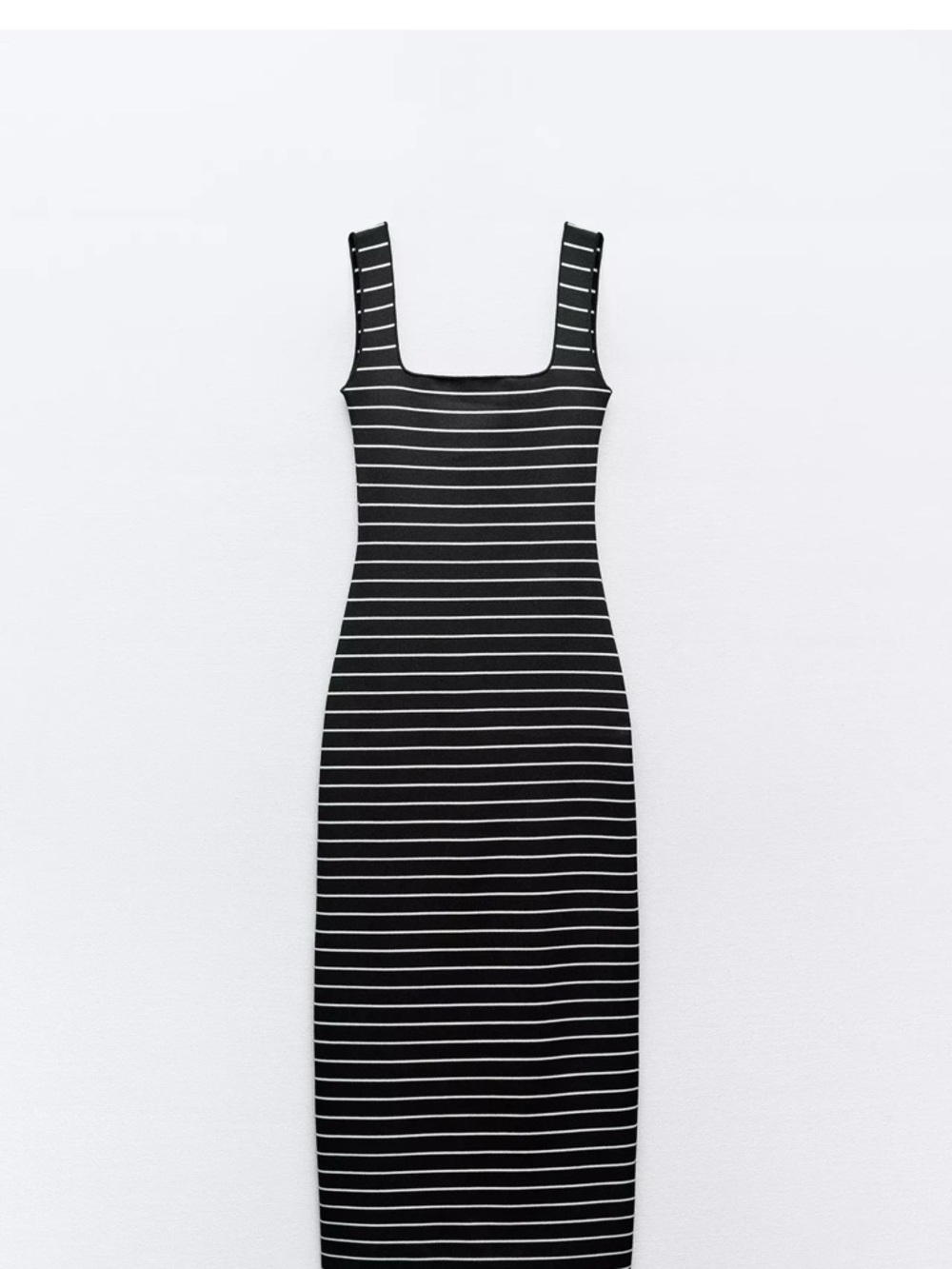 NWOT Zara Black and White Striped Midi Tank Dress